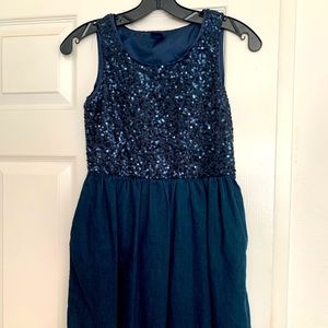 Navy Sequin Dress, Size L (10) Girls